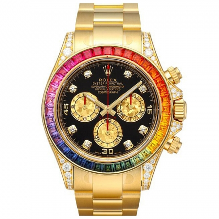 Rolex Daytona Rainbow Diamond Gold Stainless Steel 40 mm, diamond Rolex Daytona Rainbow Diamond Gold Stainless Steel 40 mm, diamond