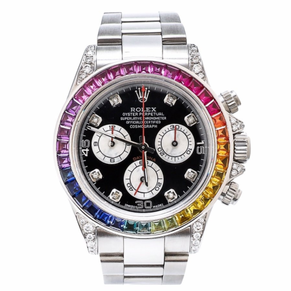 Rolex Daytona Rainbow Diamond Silver Stainless Steel 40 mm, diamond Rolex Daytona Rainbow Diamond Silver Stainless Steel 40 mm, diamond