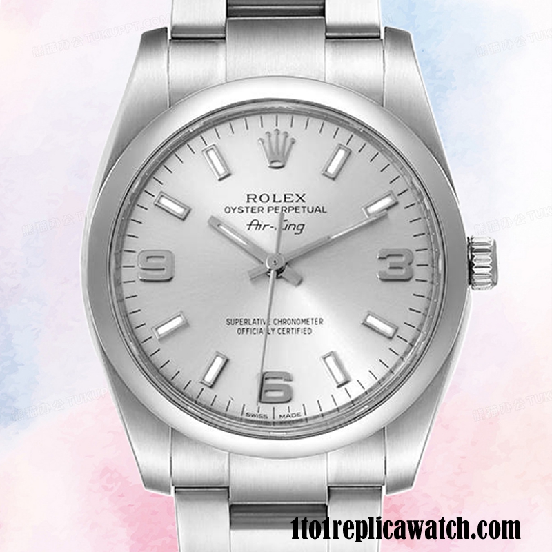 1:1 replica Rolex Air-king 114200SSO Rolex Calibre 2813 Men's 15mm Hands and Markers