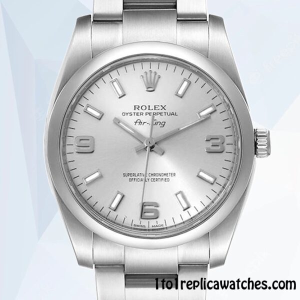1:1 Replica Rolex Air-king Rolex Calibre 2813 114200SSO Men's Silver-tone Hands and Markers 1:1 Replica Rolex Air-king Rolex Calibre 2813 114200SSO Men's Silver-tone Hands and Markers
