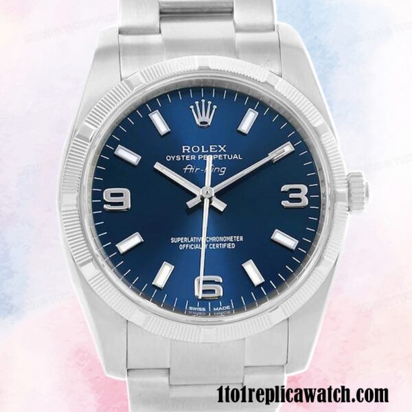 1:1 replica Rolex Air-king 114210BLSO Rolex Calibre 2813 Men's Hands and Markers Silver-tone 1:1 replica Rolex Air-king 114210BLSO Rolex Calibre 2813 Men's Hands and Markers Silver-tone