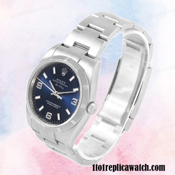 1:1 replica Rolex Air-king 114210BLSO Rolex Calibre 2813 Men's Hands and Markers Silver-tone 1:1 replica Rolex Air-king 114210BLSO Rolex Calibre 2813 Men's Hands and Markers Silver-tone