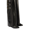 Shark Lock Buckles 90 leather knee-high boots