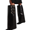 Shark Lock Buckles 90 leather knee-high boots