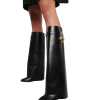 Shark Lock leather knee-high boots