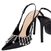 Embellished patent leather slingback pumps Embellished patent leather slingback pumps
