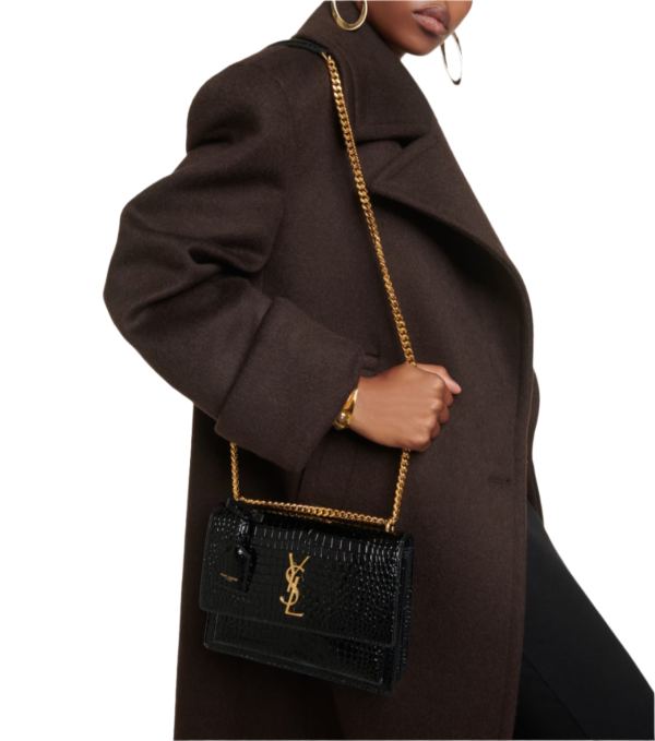 Sunset Medium croc-effect leather shoulder bag