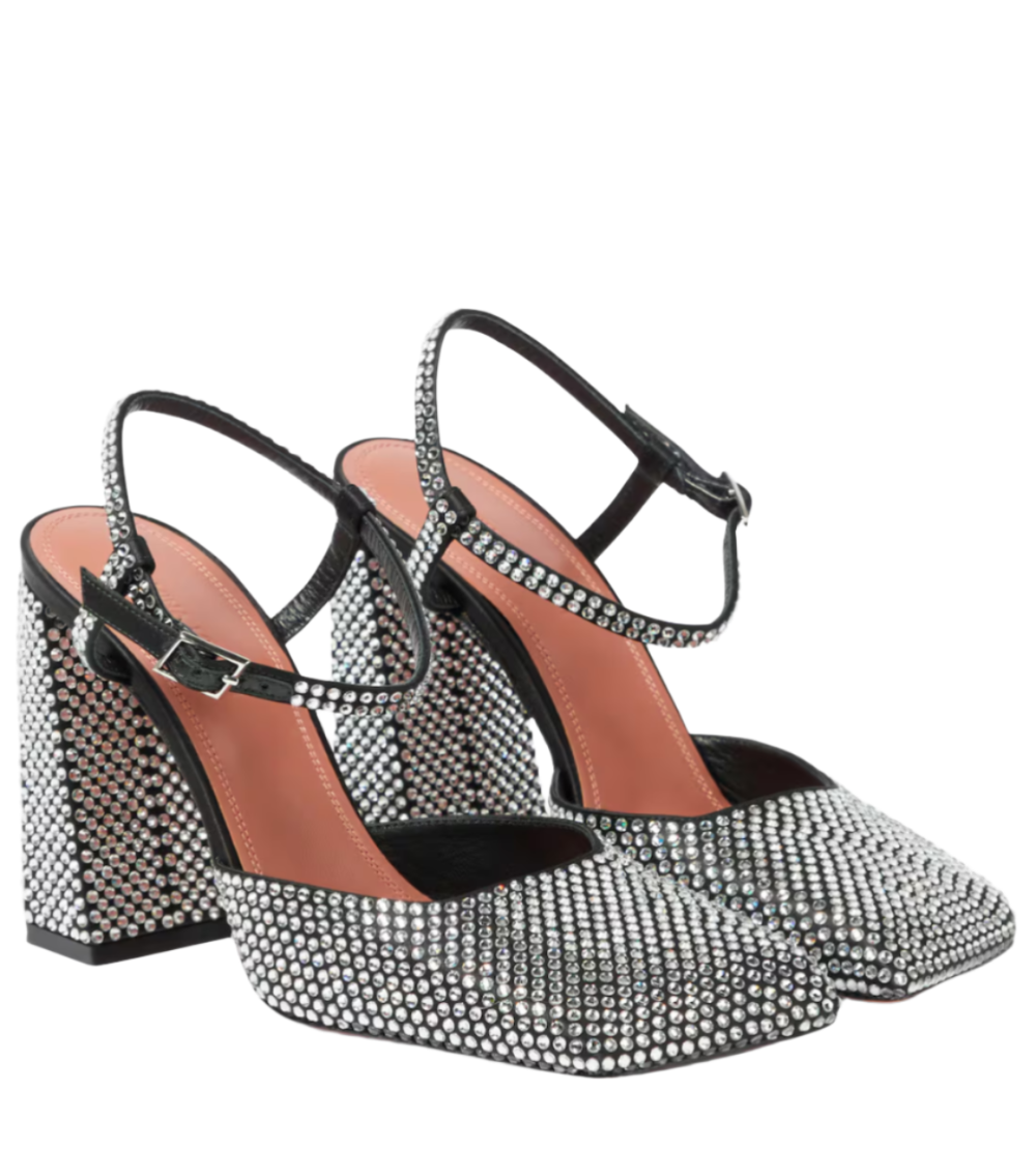 Charlotte 95 embellished satin pumps