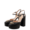 Double G embellished leather platform pumps Double G embellished leather platform pumps