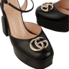 Double G embellished leather platform pumps Double G embellished leather platform pumps