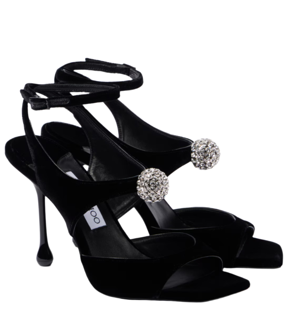 Orb 95 embellished velvet sandals