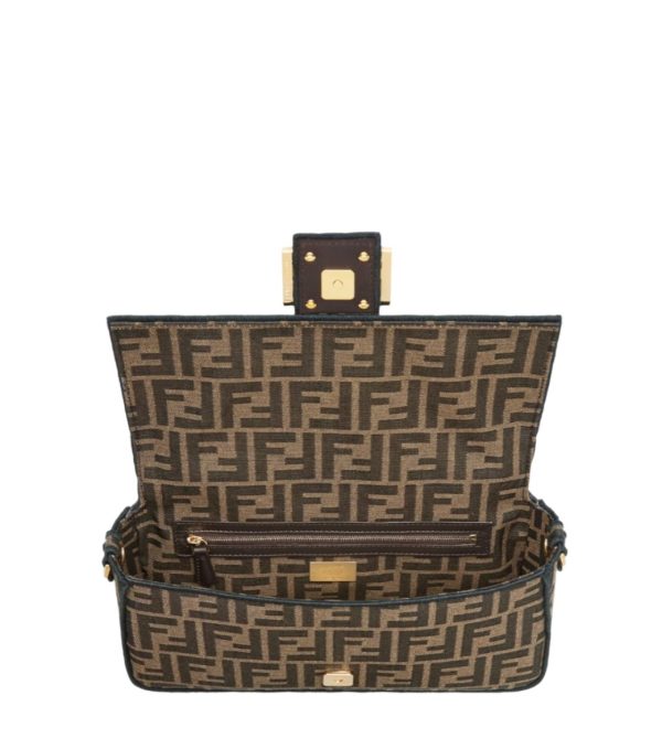 Baguette Brown FF jacquard fabric bag Baguette Brown FF jacquard fabric bag