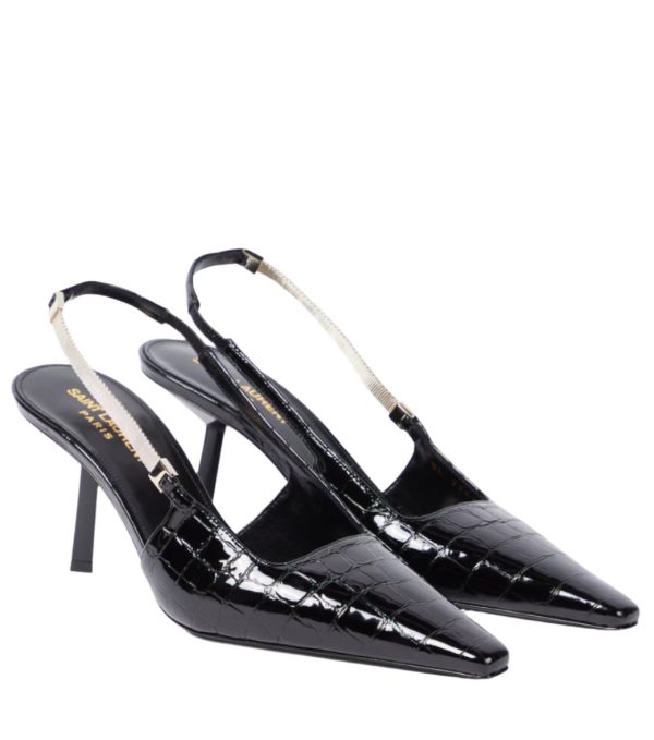Blake croc-effect leather slingback pumps Blake croc-effect leather slingback pumps