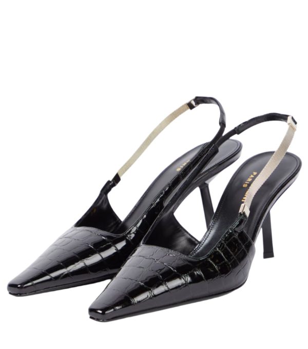Blake croc-effect leather slingback pumps Blake croc-effect leather slingback pumps