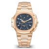 ᐉ Patek Philippe 5990/1R-001 Nautilus Travel Time Chronograph 18k Rose gold Watch Price ⇒ Mio Jewelry