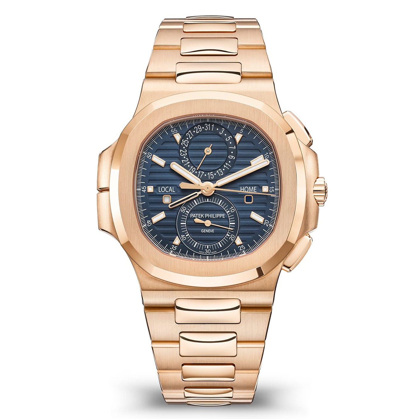 ᐉ Patek Philippe 5990/1R-001 Nautilus Travel Time Chronograph 18k Rose gold Watch Price ⇒ Mio Jewelry