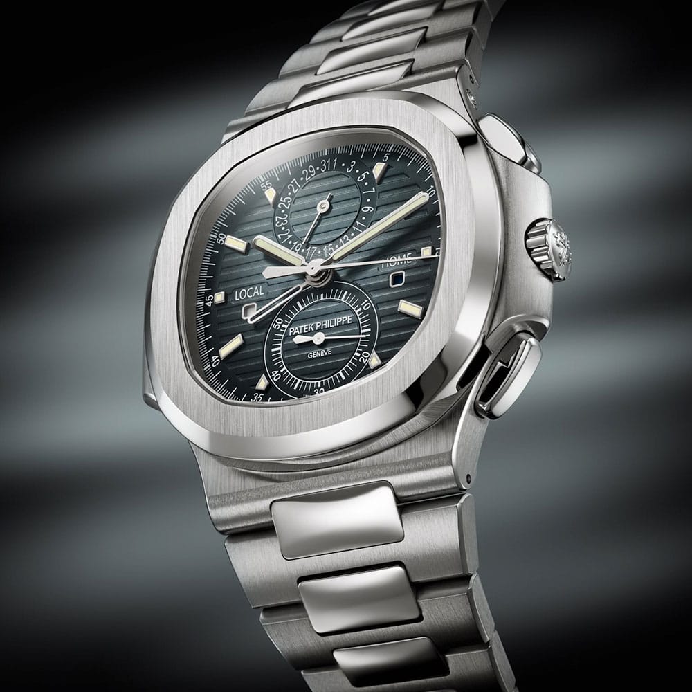 ᐉ Patek Philippe 5990/1A-011 Nautilus Blue Dial Travel Time Stainless Steel Watch Price ⇒ Mio Jewelry
